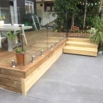 Pool steps and glass balustrade