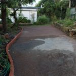 Curbing and widen driveway