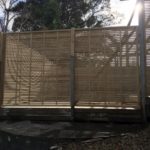 Sheltered decking area - fence, trellis and gate