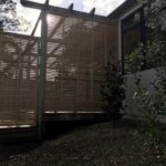 Sheltered decking area - fence, trellis and gate