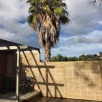 Sheltered decking area - fence, trellis and gate