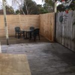 Sheltered decking area - fence, trellis and gate